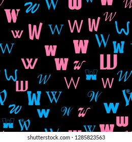 www network and Letters, alphabet, education, school concept. Seamless vector EPS 10 pattern. Flat style