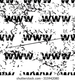 WWW pattern grunge, black image on white background