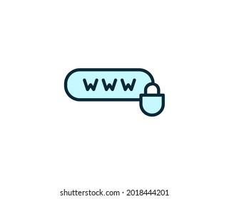 WWW premium line icon. Simple high quality pictogram. Modern outline style icons. Stroke vector illustration on a white background. 