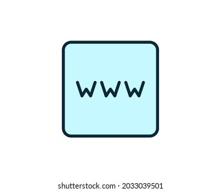WWW premium line icon. Simple high quality pictogram. Modern outline style icons. Stroke vector illustration on a white background. 
