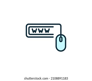 WWW premium line icon. Simple high quality pictogram. Modern outline style icons. Stroke vector illustration on a white background. 