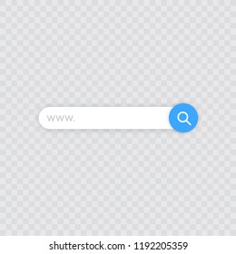 www search bar icon. Vector illustration isolated on white background. www search bar icon for web site, app, ui and logo. Concept search and www.