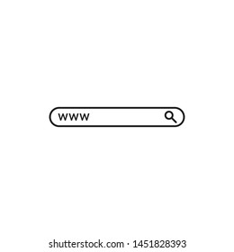 www search bar icon. Vector on white background