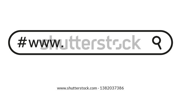 www search bar icon. Vector illustration\
isolated on white background. www search bar icon for web site,\
app, ui and logo. Concept search and\
www.