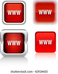 WWW   square buttons. Vector illustration.