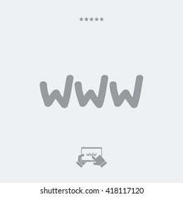 "WWW" stylized flat icon