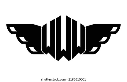WWW three-letter butterfly iconic logo design vector template | polygon, monogram, abstract, wordmark, letter mark, business, typography, flat, minimalist, symbol, butterfly, wings, eagle, angels,
