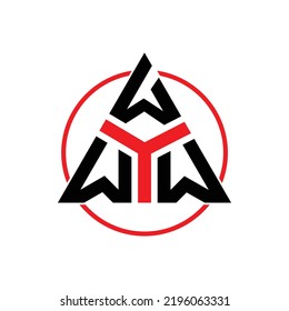 WWW three-letter triangle iconic logo design vector template, triangle, monogram, abstract, wordmark, letter mark logo, business, typography, flat, minimalist, brand, initial letter logo