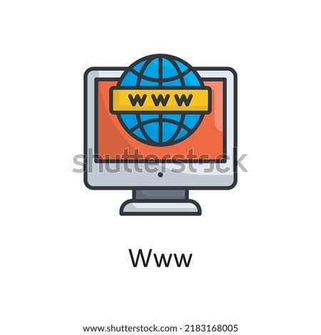 Www vector filled outline Icon Design illustration. Miscellaneous Symbol on White background EPS 10 File