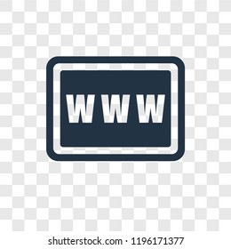 Www vector icon isolated on transparent background, Www transparency logo concept
