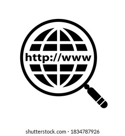 www Vektorsymbol auf weißem Hintergrund