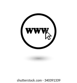 www - vector icon with shadow