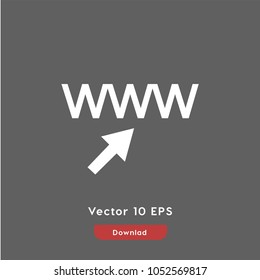 WWW vector icon. Web symbol. Best modern flat pictogram illustration for web and mobile apps design