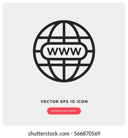 www vector icon, website symbol. Modern, simple flat vector illustration for web site or mobile app
