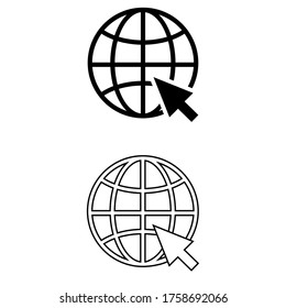 WWW-Vektorsymbol. World Wide Web Illustration, Internet Access Symbol. Website-Logo.