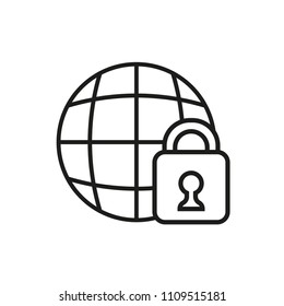 www vector line flat icon url. Visit browse internet outline link. Webpage digital click online. Access globe symbol illustration network concept. Http ecommerce business world logo. 