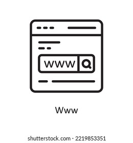 WW Vector Outline Icon Design Illustration. Cloud-Computing-Symbol auf weißem Hintergrund - EPS10-Datei