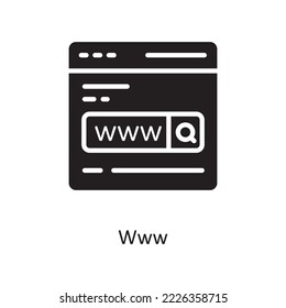 Www  Vector Solid Icon Design illustration. Cloud Computing Symbol on White background EPS 10 File