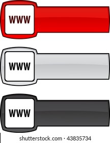   WWW  web button. Vector illustration.