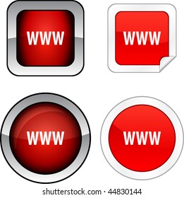 WWW   web buttons. Vector illustration.