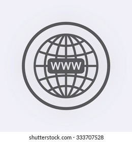 Www web icon in circle . Vector illustration