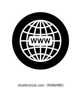 Www web icon in circle . Vector illustration