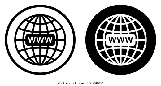 Www web icon in circle . Vector illustration