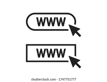 WWW web isolated icon site for wab page design. Vector illustration