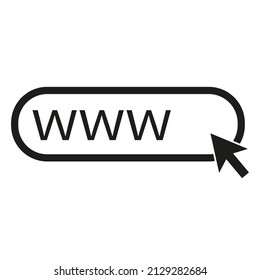 Www website icon. Click the web button. illustration on a white background.