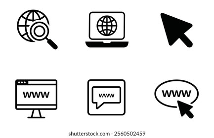 Www website icon vector template logo icon