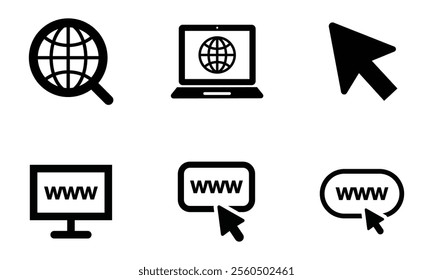 Www website icon vector template logo icon