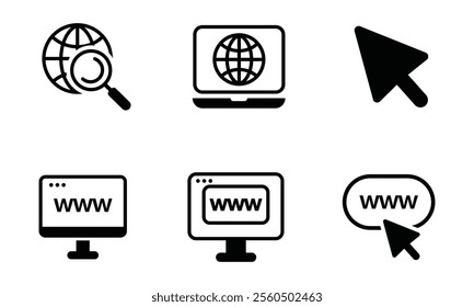 Www website icon vector template logo icon