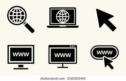 Www website icon vector template logo icon