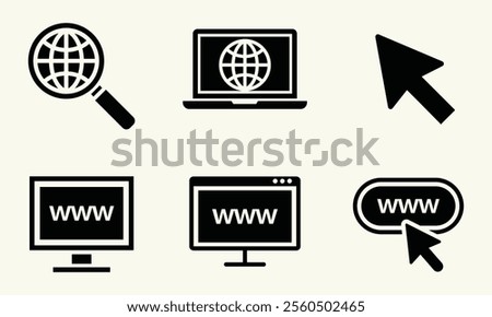 Www website icon vector template logo icon