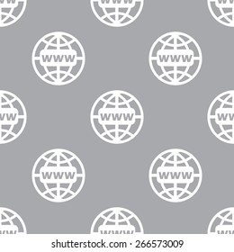 Www white and black seamless pattern for web design. Vector symbol
