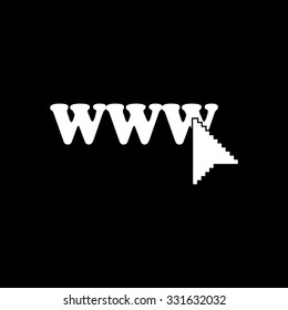 www - white vector icon