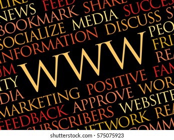 WWW word cloud, technology business concept background
