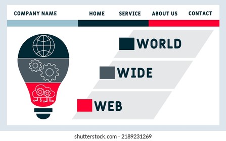 WWW - World Wide Web acronym. business concept background. vector illustration concept with keywords and icons. lettering illustration with icons for web banner, flyer, landing pag