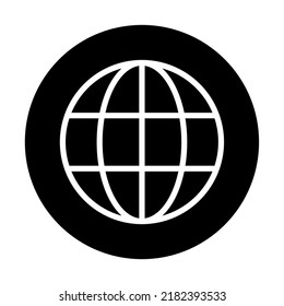 WWW world wide web site symbol, Internet icon, website address globe, flat outline sign .