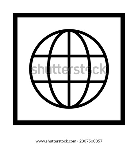 WWW world wide web site symbol, Internet icon, website address globe, flat outline sign .