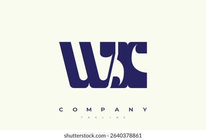 WX Abstract Geometric Logo Design. Modern and elegant logo design with simplistic typography elements, showcasing branding excellence.