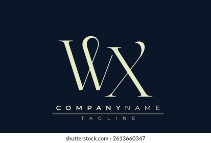WX abstract Logo. Elegantly Designed Minimalist Monogram Logo with Stylish Lettering. Sophisticated and sleek minimalist monogram showcasing unique lettering design.