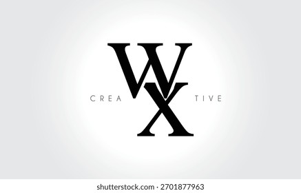 WX Elegant Serif Monogram Logo – Letra tipográfica en minúscula de lujo para marca moderna