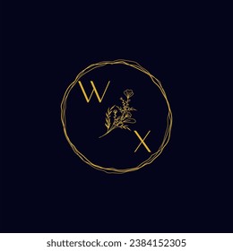 WX elegantes Hochzeitslogo in hochwertigem professionellem Design, das gut in allen Printmedien drucken wird