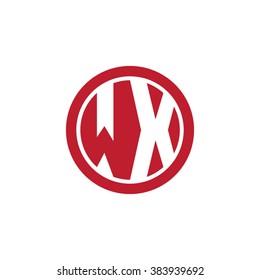 WX initial letters circle business logo red