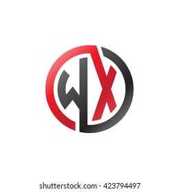 WX initial letters looping linked circle logo red black