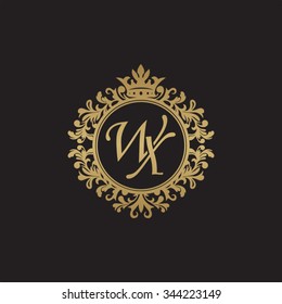 WX initial luxury ornament monogram logo