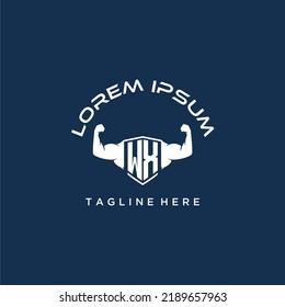 WX-Erstmonogramm für Fitness- oder Fitnesslogos mit kreativem Design
