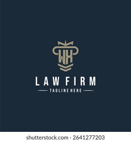WX initial monogram logo law firm with pillar design