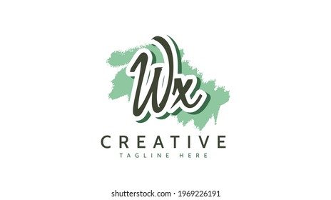 WX Initials, handwriting logo vector